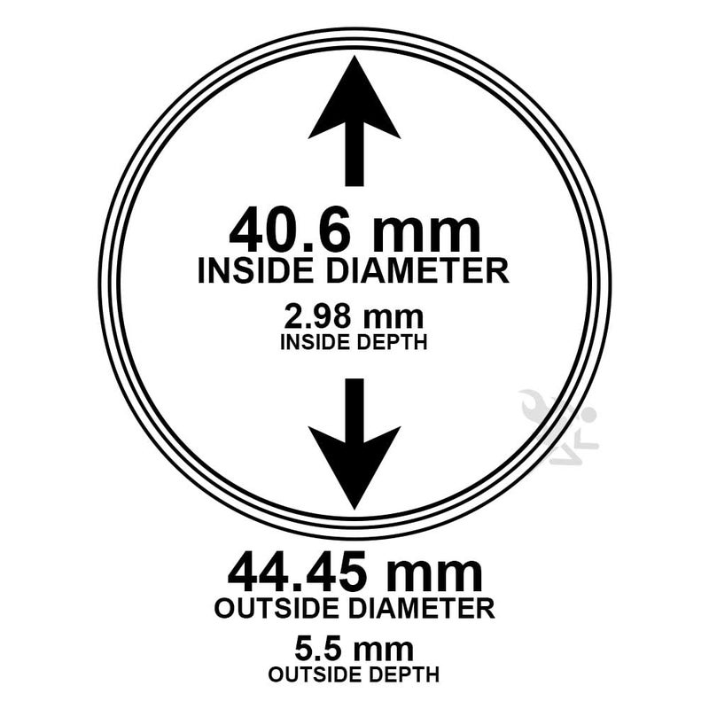 OnFireGuy 20 قطعة 40.6 مم كبسولات عملة "H40" وكبسولة أنبوب مع غطاء أسود ل 1 أونصة من فضة إيجلز | كبسولات وأنبوب تخزين ل 1 أونصة من فضة إيجل، كنغر، ليبرتاد - Image 4